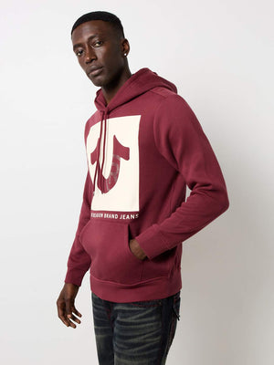 True Religion Sweater Registered Stud Pullover Hoodie Chocolate Truffle-True Religion