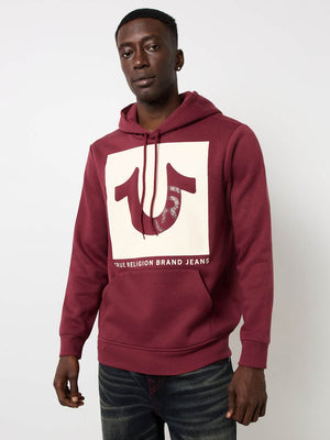 True Religion Sweater Registered Stud Pullover Hoodie Chocolate Truffle-True Religion