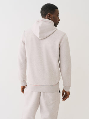 True Religion Embossed Triple Zip Hoodie Heather Grey-True Religion