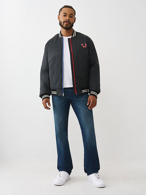 TRUE RELIGION JACKET TWO TONE PUFFER JET BLACK