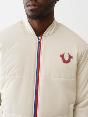TRUE RELIGION JACKET TWO TONE PUFFER FOG