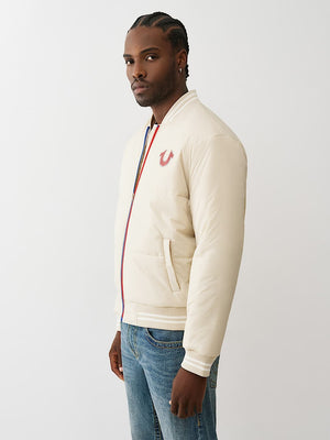 TRUE RELIGION JACKET TWO TONE PUFFER FOG