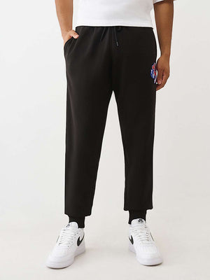 TRUE RELIGION JOGGER EMB PATCH HS JET BLACK