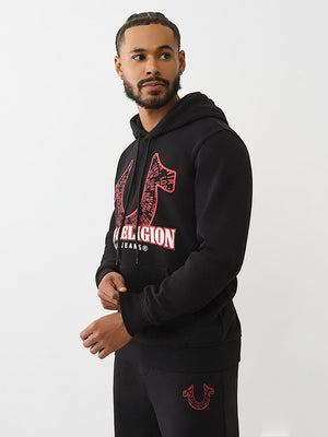 True Religion Hoodie Spiral Hs Po Jet Black