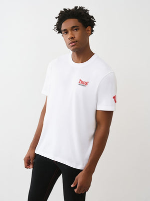 True Religion T-Shirt Warped True Buddha Optic White
