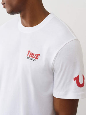 True Religion T-Shirt Warped True Buddha Optic White