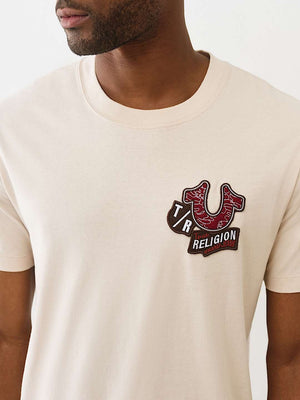 True Religion T-Shirt Embroidery Patch Fog