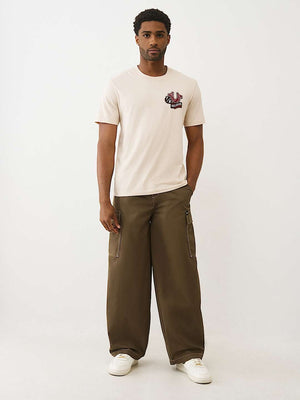 True Religion T-Shirt Embroidery Patch Fog