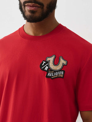 True Religion T-Shirt Embroidery Patch Trv Red