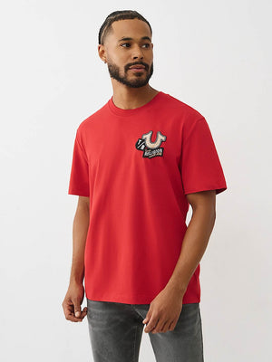 True Religion T-Shirt Embroidery Patch Trv Red
