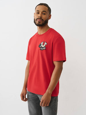 True Religion T-Shirt Embroidery Patch Trv Red