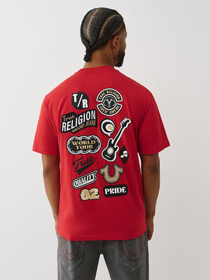 True Religion T-Shirt Embroidery Patch Trv Red