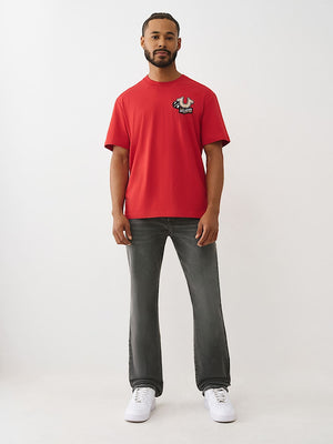 True Religion T-Shirt Embroidery Patch Trv Red