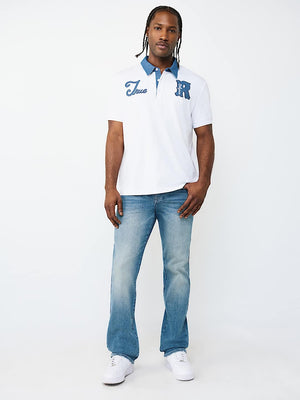 True Religion Golfer Denim Logo Optic White