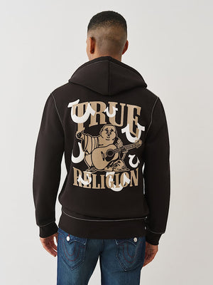 True Religion Hoodie Floating Hs Zip Jet Black