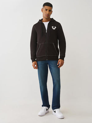 True Religion Hoodie Floating Hs Zip Jet Black