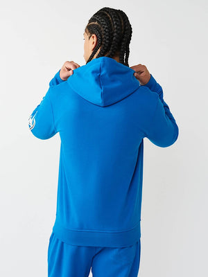 True Religion Hoodie Diagonal Zip Imperial Blue