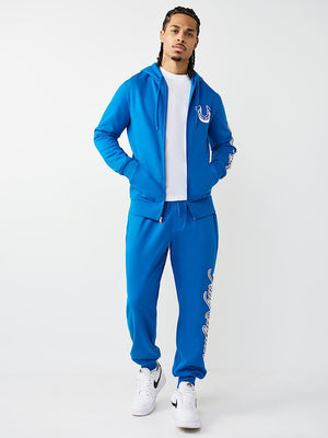 True Religion Hoodie Diagonal Zip Imperial Blue
