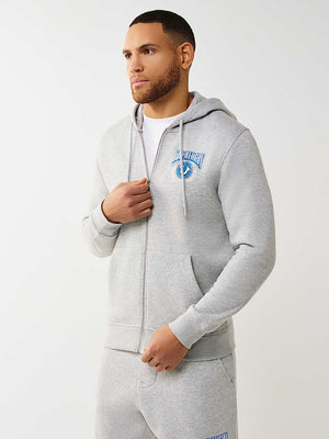 True Religion Hoodie College Hs Zip Heather Grey