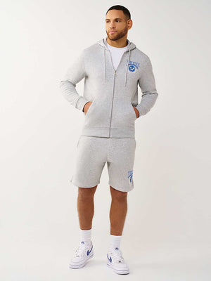 True Religion Hoodie College Hs Zip Heather Grey