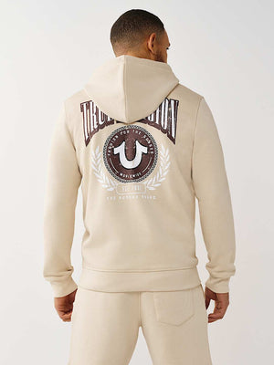 True Religion Hoodie College Hs Zip Fog Cream