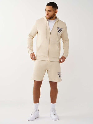 True Religion Hoodie College Hs Zip Fog Cream