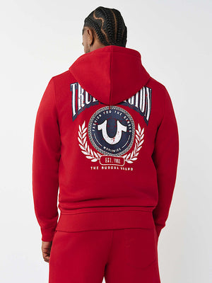 True Religion Hoodie College Hs Zip Travertine Red