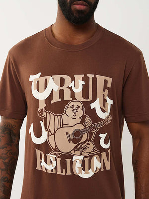 TRUE RELIGION T-SHIRT MULTI PUFF HS CHESTNUT
