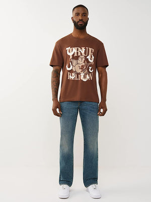 TRUE RELIGION T-SHIRT MULTI PUFF HS CHESTNUT