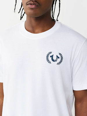 TRUE RELIGION T-SHIRT MULTI OVERLAP OPTIC WHITE