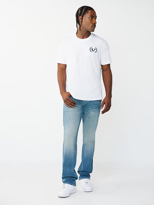 TRUE RELIGION T-SHIRT MULTI OVERLAP OPTIC WHITE