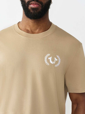TRUE RELIGION T-SHIRT MULTI OVERLAP TRAVERTINE