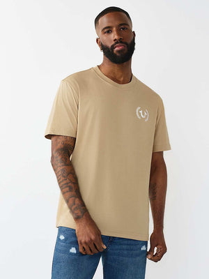 TRUE RELIGION T-SHIRT MULTI OVERLAP TRAVERTINE