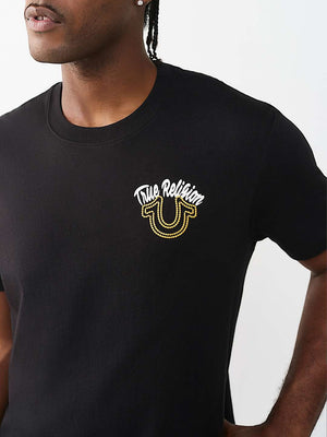 True Religion T-Shirt Glitter Puff Tr Jet Black