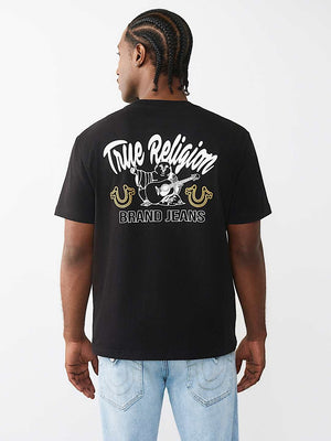 True Religion T-Shirt Glitter Puff Tr Jet Black