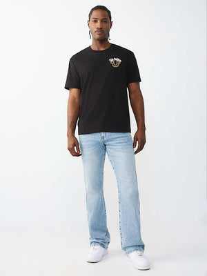 True Religion T-Shirt Glitter Puff Tr Jet Black