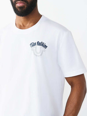 True Religion T-Shirt Glitter Puff Tr Optic White