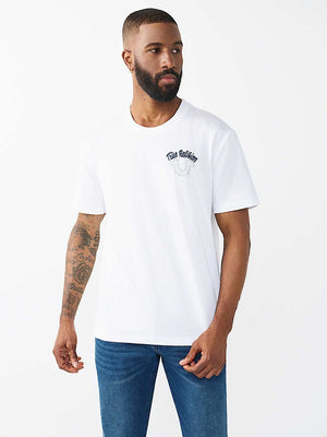 True Religion T-Shirt Glitter Puff Tr Optic White