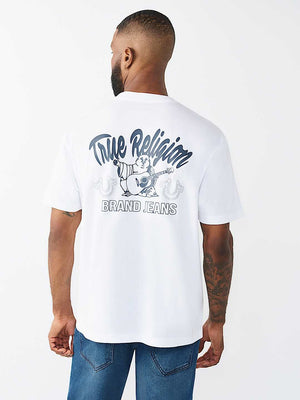 True Religion T-Shirt Glitter Puff Tr Optic White