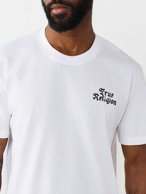 TRUE RELIGION T-SHIRT TRADE MARKED OPTIC WHITE