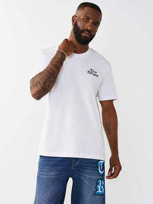 TRUE RELIGION T-SHIRT TRADE MARKED OPTIC WHITE
