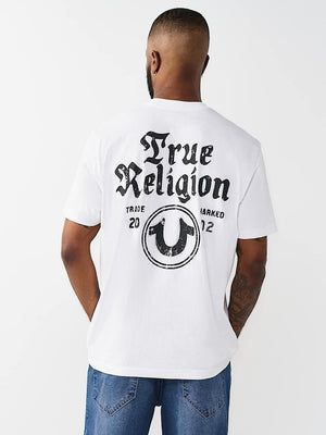 TRUE RELIGION T-SHIRT TRADE MARKED OPTIC WHITE