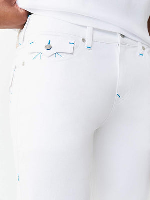 True Religion Jeans Ricky Sn Flap Straight Optic White