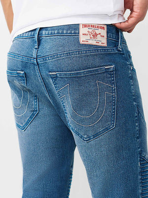 True Religion Jeans Rocco Moto Nf Skinny Medium Neptune Wash
