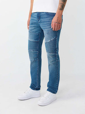 True Religion Jeans Rocco Moto Nf Skinny Medium Neptune Wash