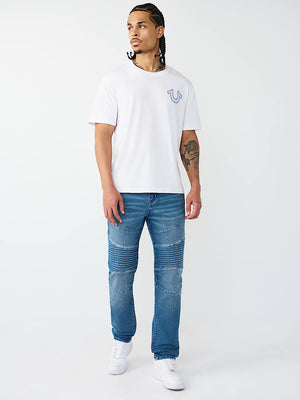 True Religion Jeans Rocco Moto Nf Skinny Medium Neptune Wash