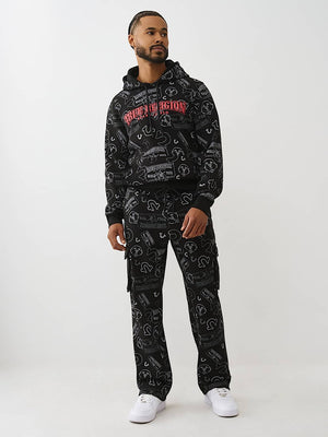 True Religion Cargopants Ticket Aop Cargo Straight Leg Jet Black