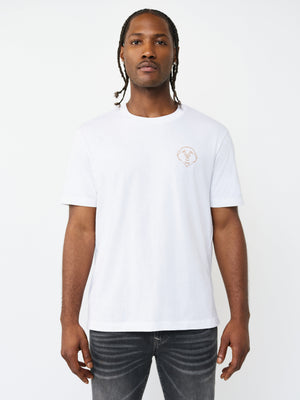 True Religion T-Shirt Abstract Denim White