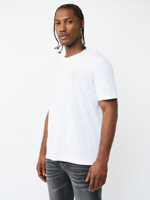 True Religion T-Shirt Abstract Denim White