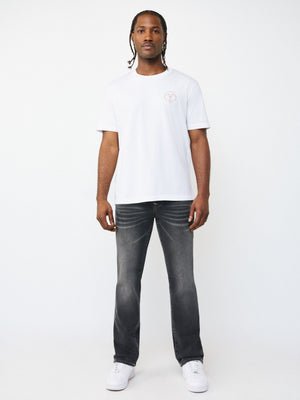 True Religion T-Shirt Abstract Denim White